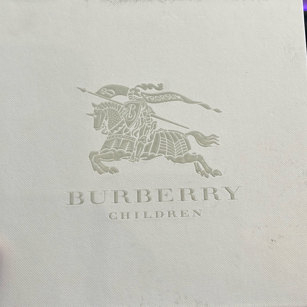 Burberry 9m onesie-White comes with bib and hat.